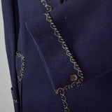 1950s Navy Blue Smoking Jacket with Braided Trim
