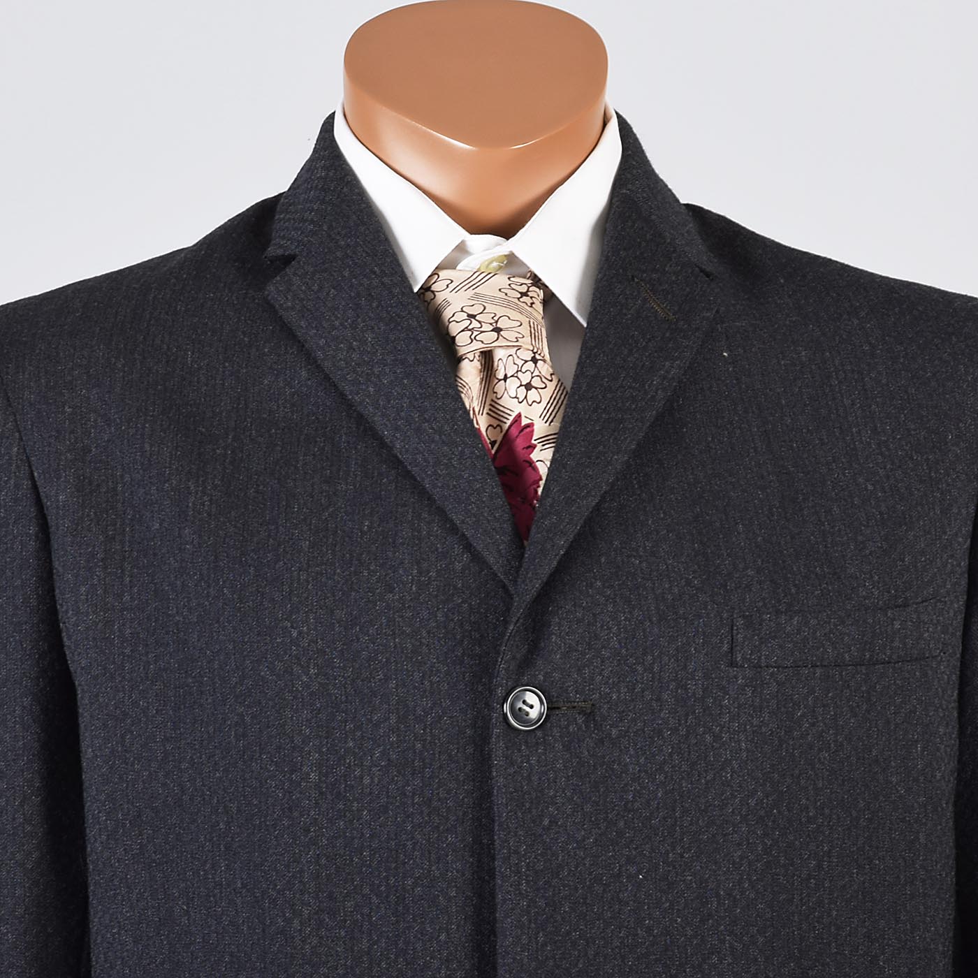 1950s Mens Two Piece Suit in Charcoal Gray