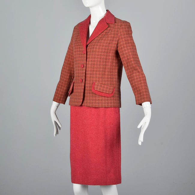 1960s Two Piece Pink Skirt Suit