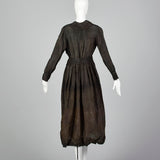 1910s Black Silk Edwardian Dress