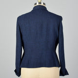 1950s Blue and Black Plaid Blazer