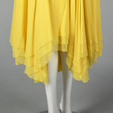 Elegant 1970s Travilla Yellow Silk Chiffon Dress