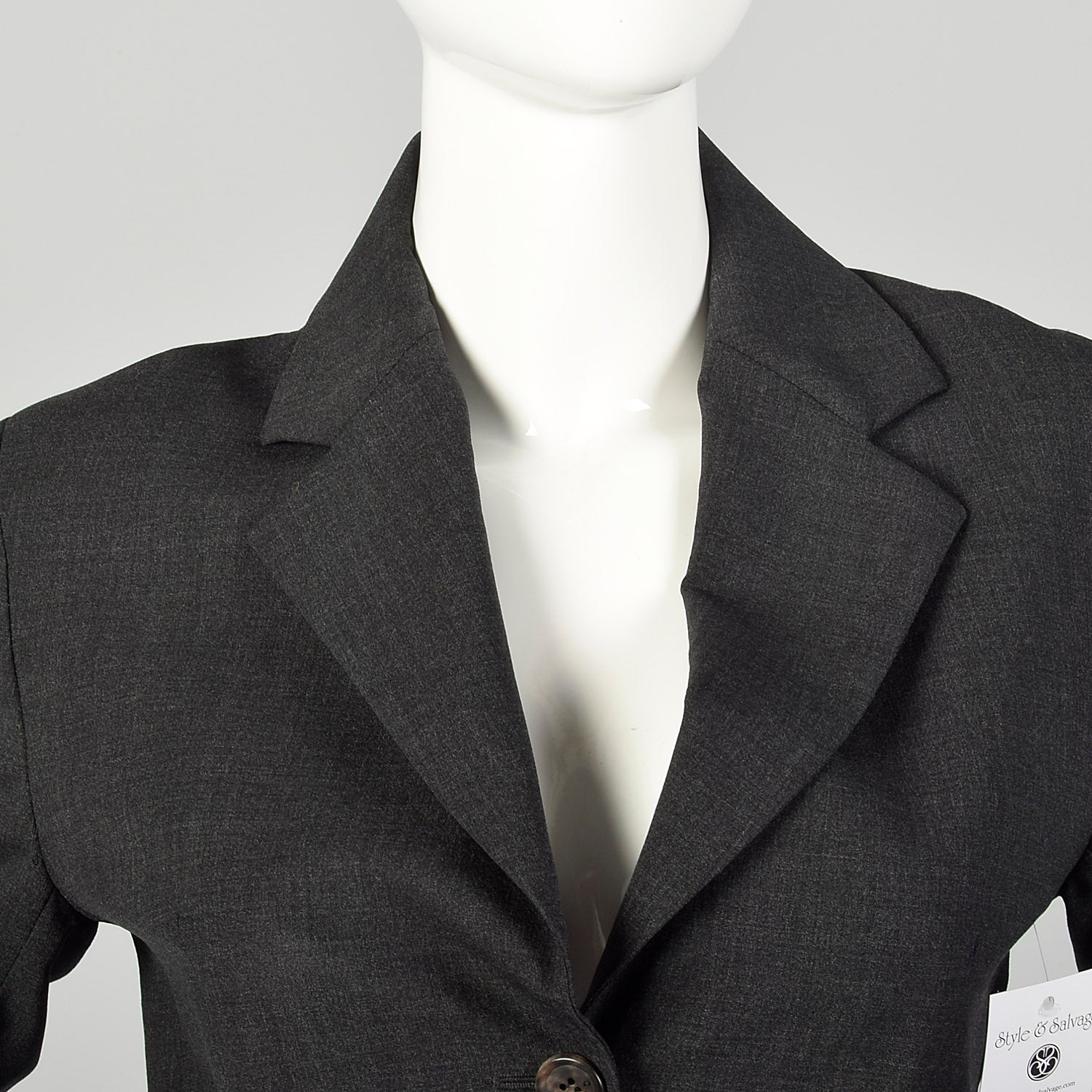 Small 1990s Celine Pant Suit Charcoal Gray Business Wear To Work Extra Long Pants