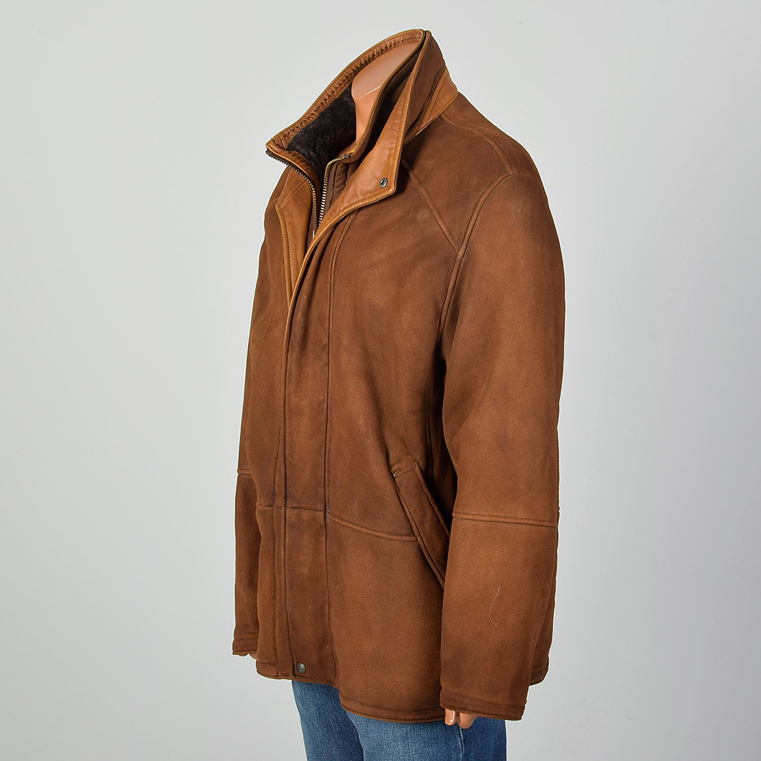 XL-XXl Orvis Bedford Brown Leather Shearling Jacket