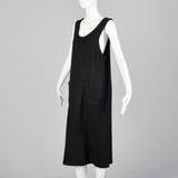 2000s Loose Black Dress in Linen