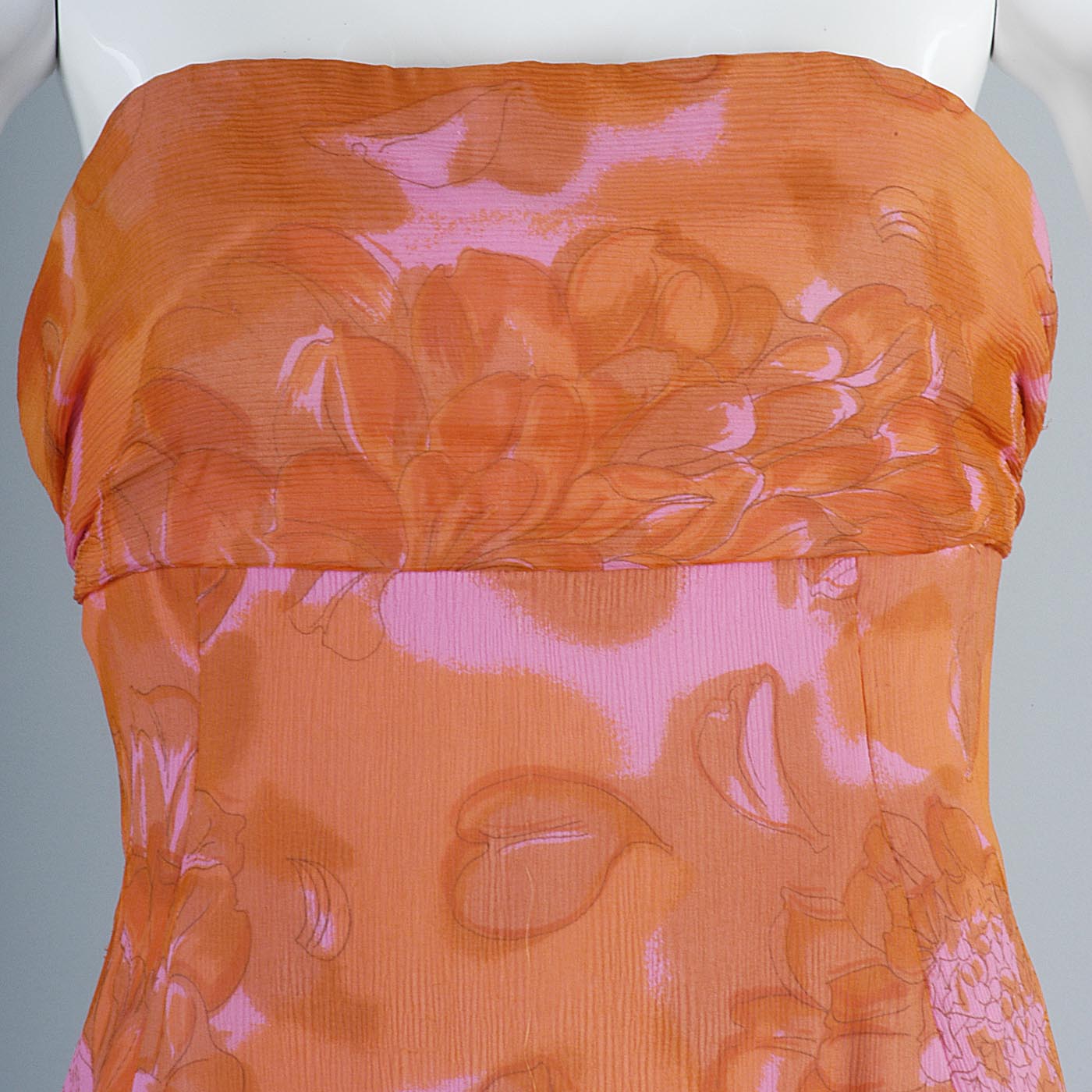 1950s Silk Chiffon Hawaiian Gown