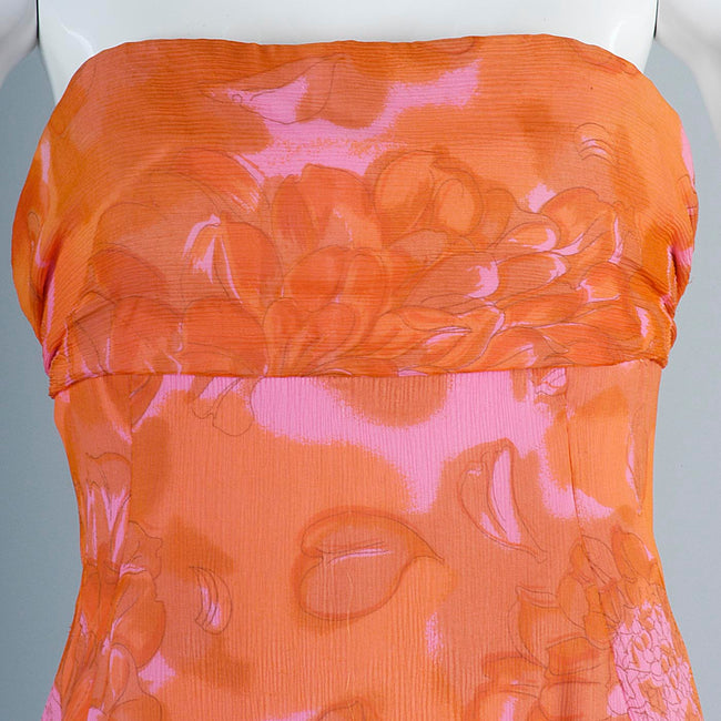 1950s Silk Chiffon Hawaiian Gown