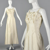 1960s Off White Formal Evening Gown or Wedding Dress