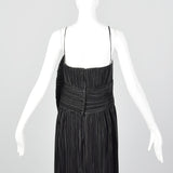 1970s Mary McFadden Black Pleated Dress