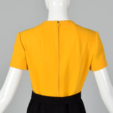 1960s Yellow and Black Colorblock Dress