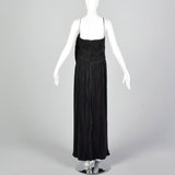 1970s Mary McFadden Black Pleated Dress