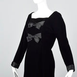 1980s Carolyne Roehm Black Velvet Dress