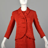 XS 1960s Harrods Red Three Piece Suit