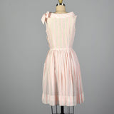 1950s Pink and White Sheer Day Dress