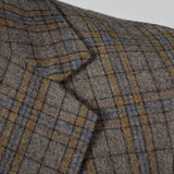 1970s Mens Gray and Yellow Plaid Jacket