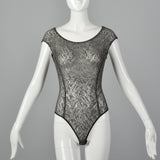 1980s Donna Karan Gray Bodysuit