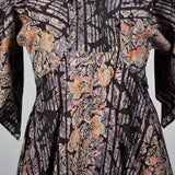 1970s Black Flowy Maxi Dress