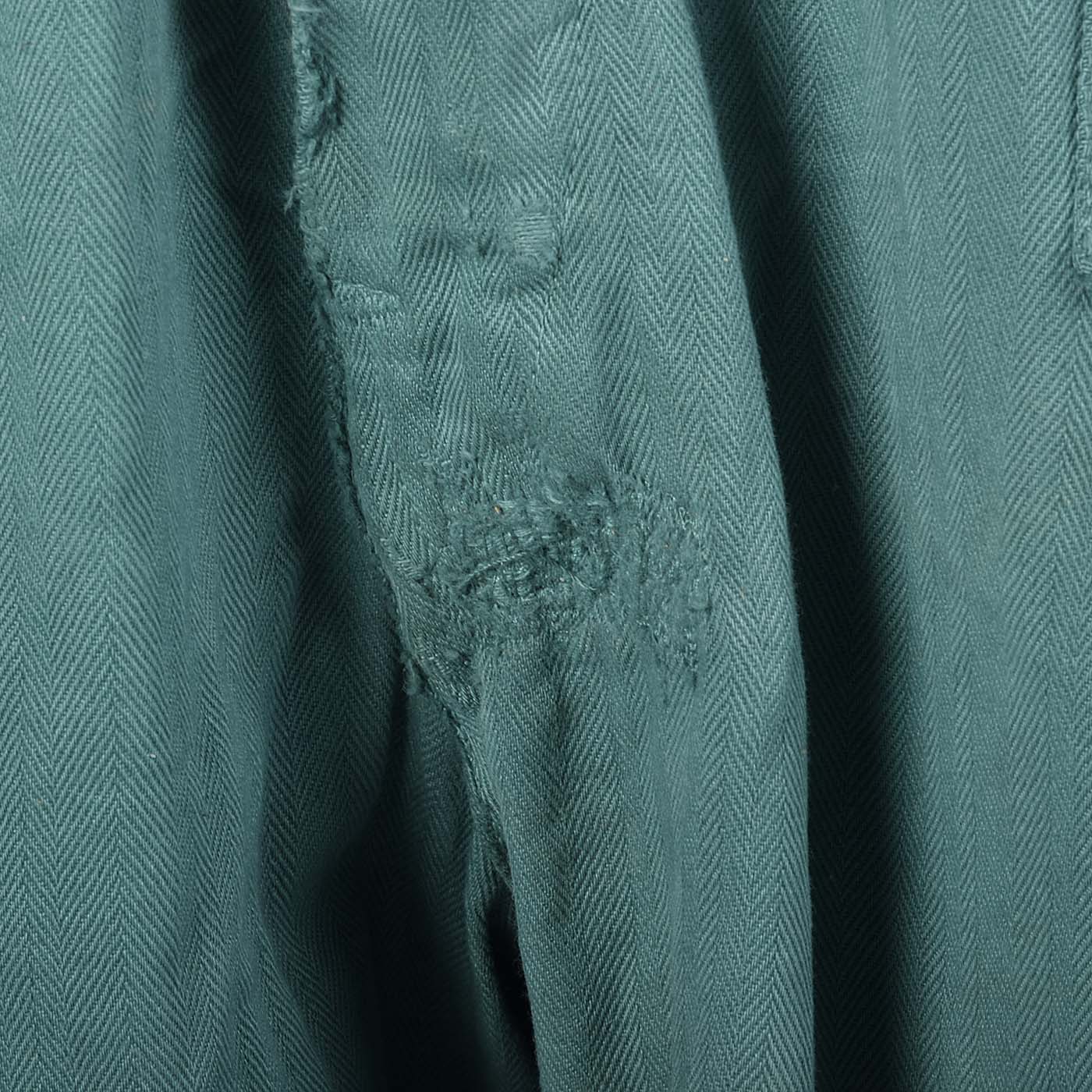 1940s Mens Green Herringbone Belted Workwear Coveralls