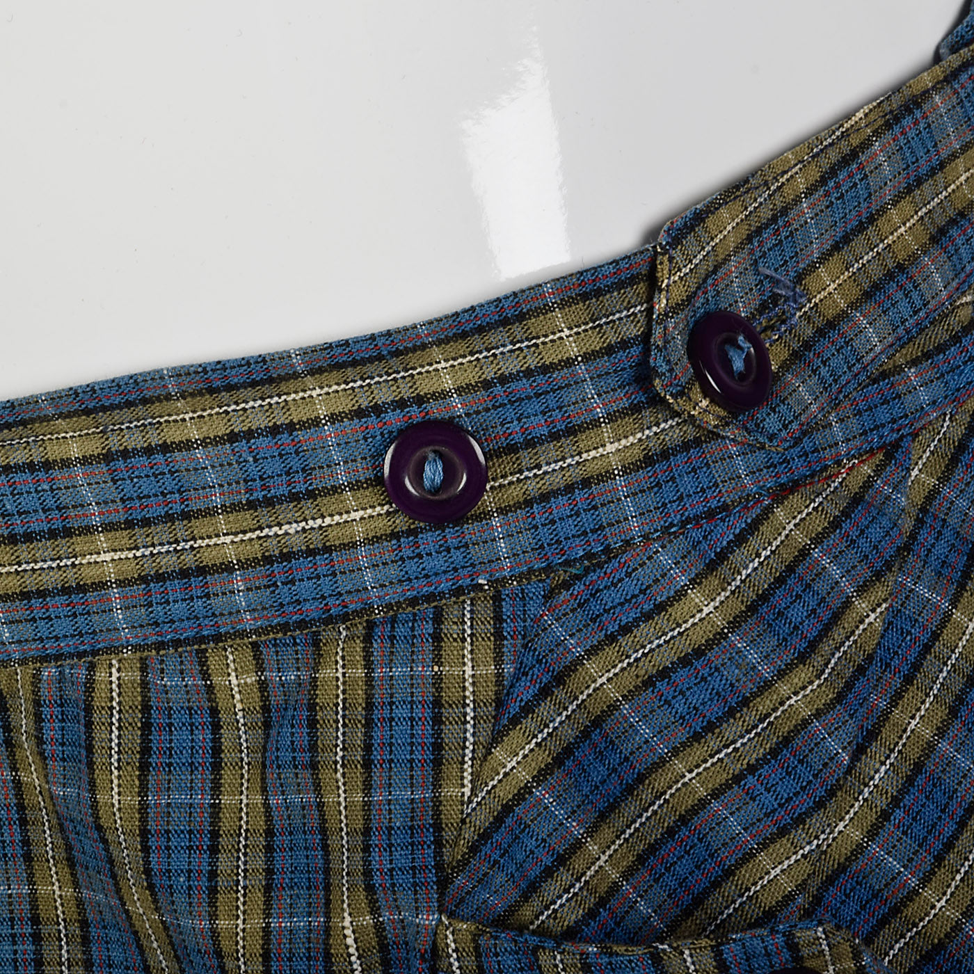 1950s Blue Plaid Cigarette Pants