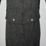 1960s James Galanos Two Piece Dress Set in Gray Wool Tweed