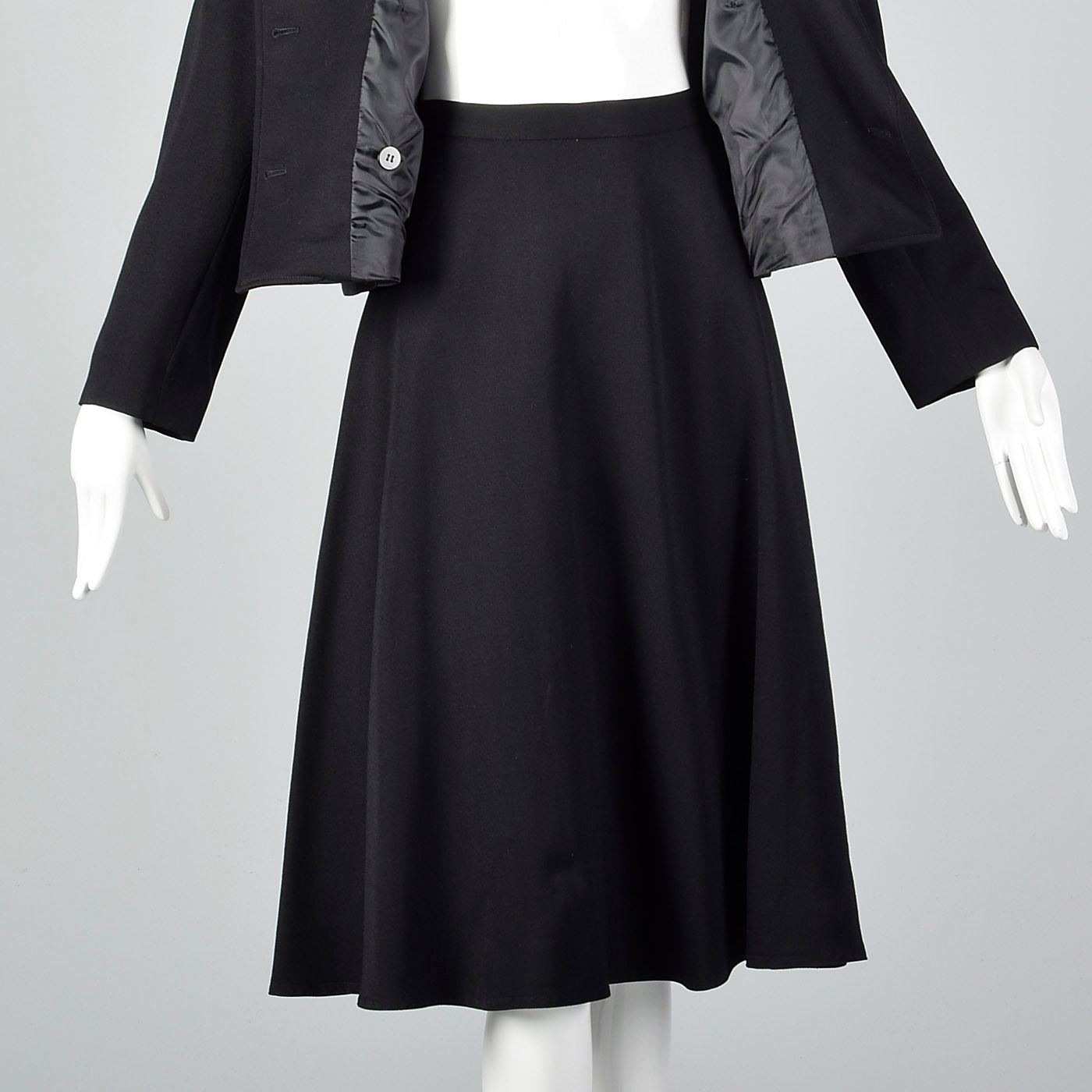 1960s Black Military Inspired Skirt Suit