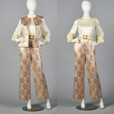 1970s Malcolm Starr Metallic Brocade Jumpsuit