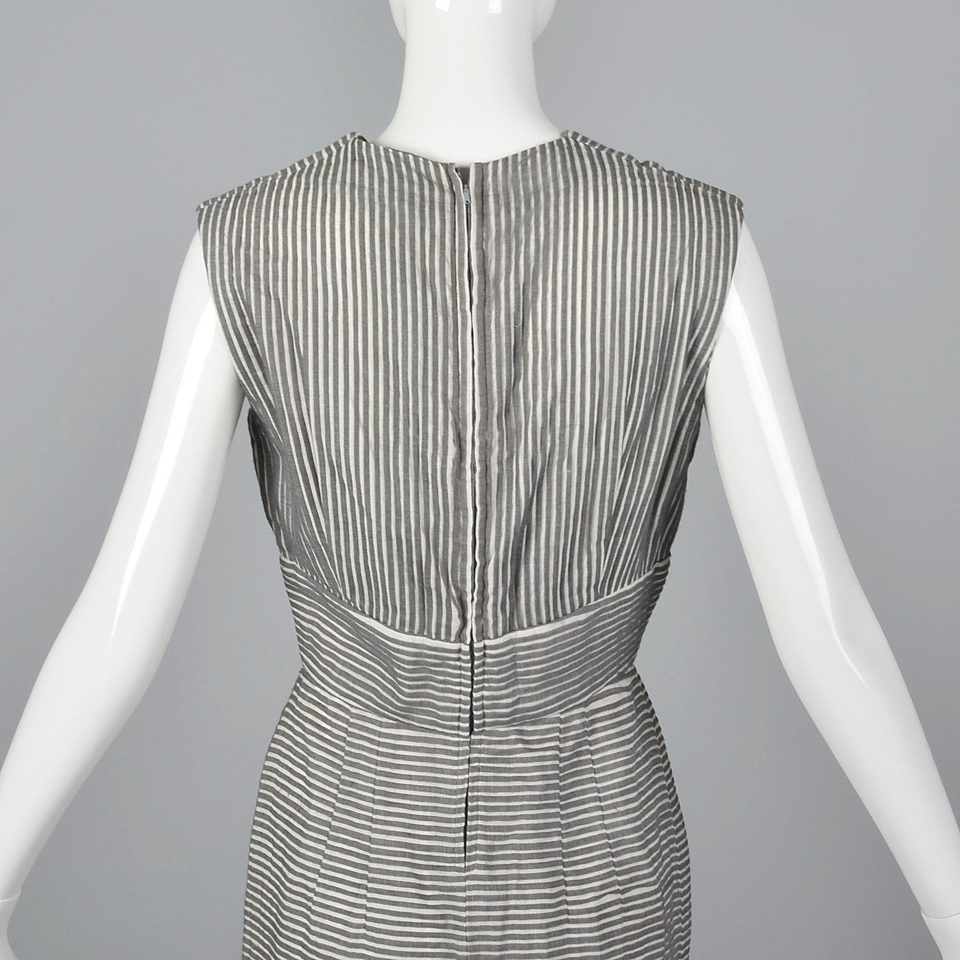 1960s Gray Textured Stripe Dress with Matching Jacket