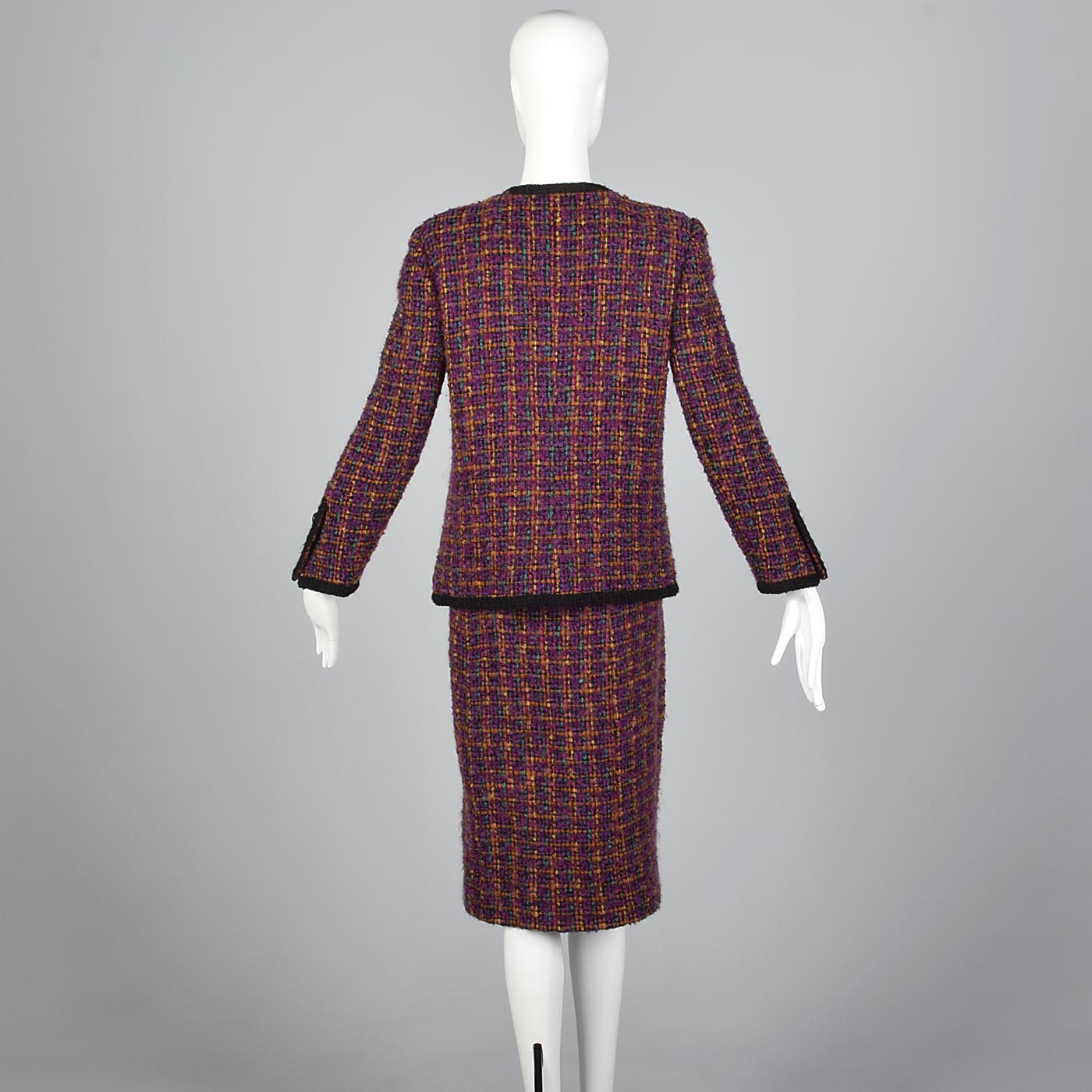 Classic Chanel Pink Tweed Skirt Suit