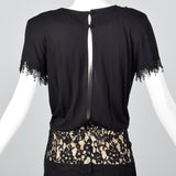 1980s Black Dress with Illusion Lace