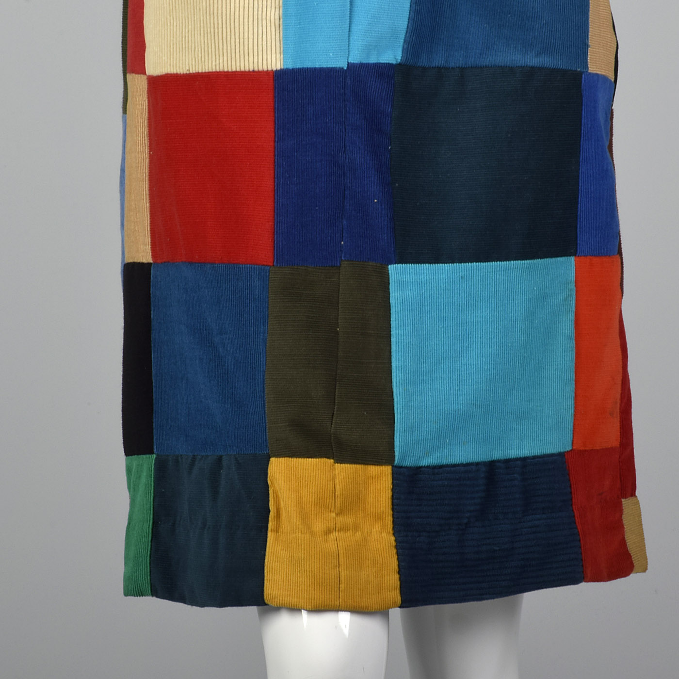 1960s Quilted Patchwork Corduroy Dress