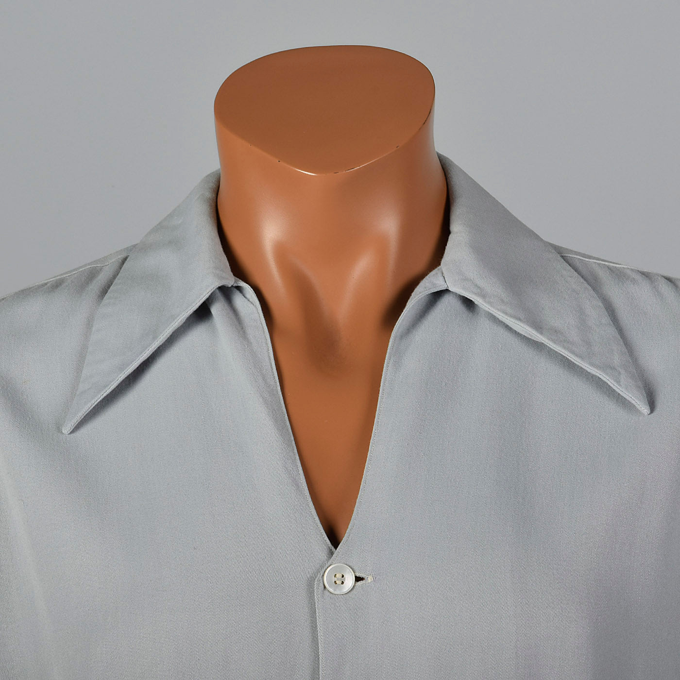 Late 1940s-Early 1950s Mens Gray Gabardine Shirt Jacket