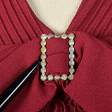 1950s Burgundy Dress with Lace Overlay