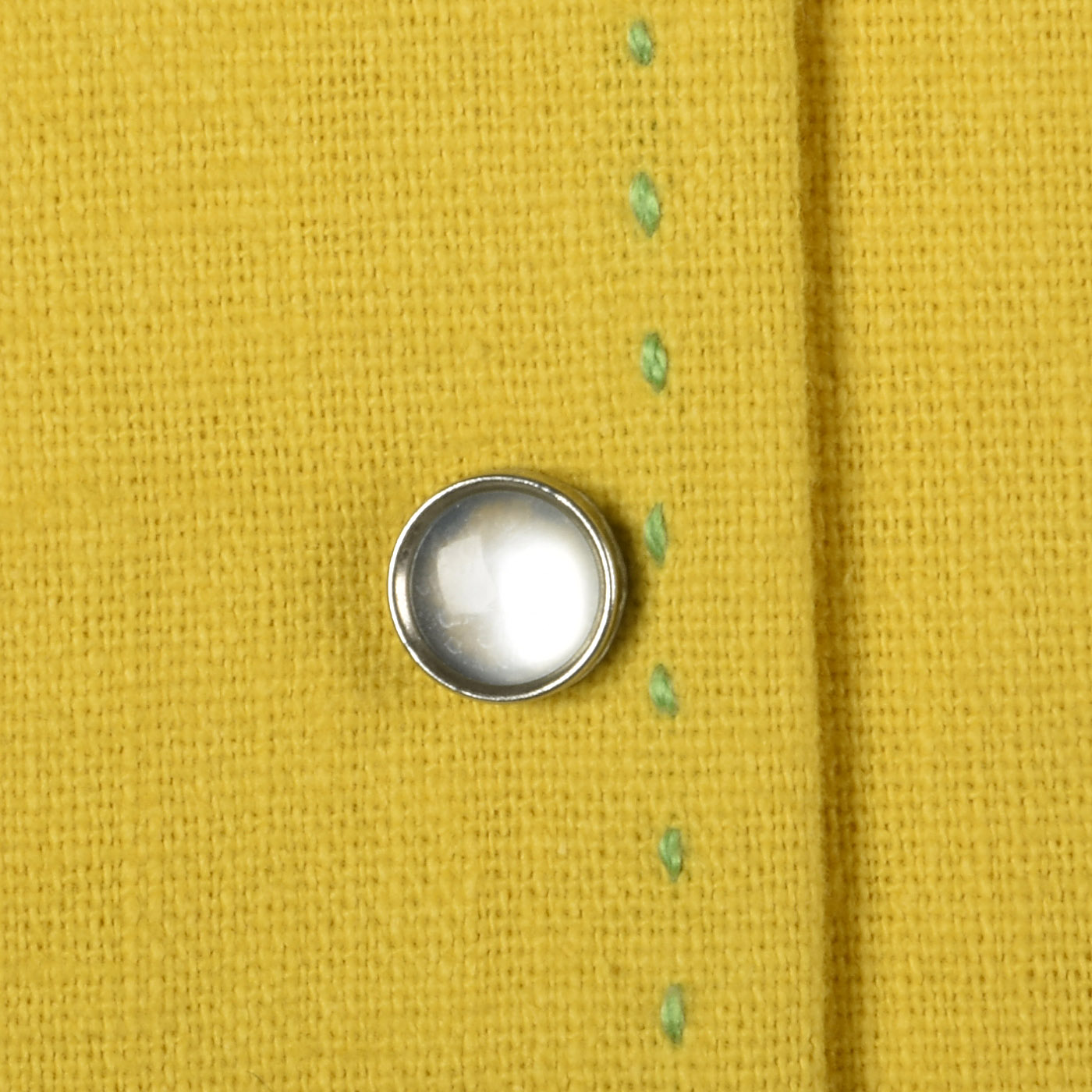 1960s Yellow Dress with Green Topstitch