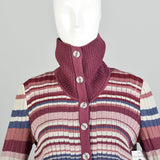 XXS 2000s St.John Twinset Horizontal Stripe Cardigan Sleeveless Tank Top  Set