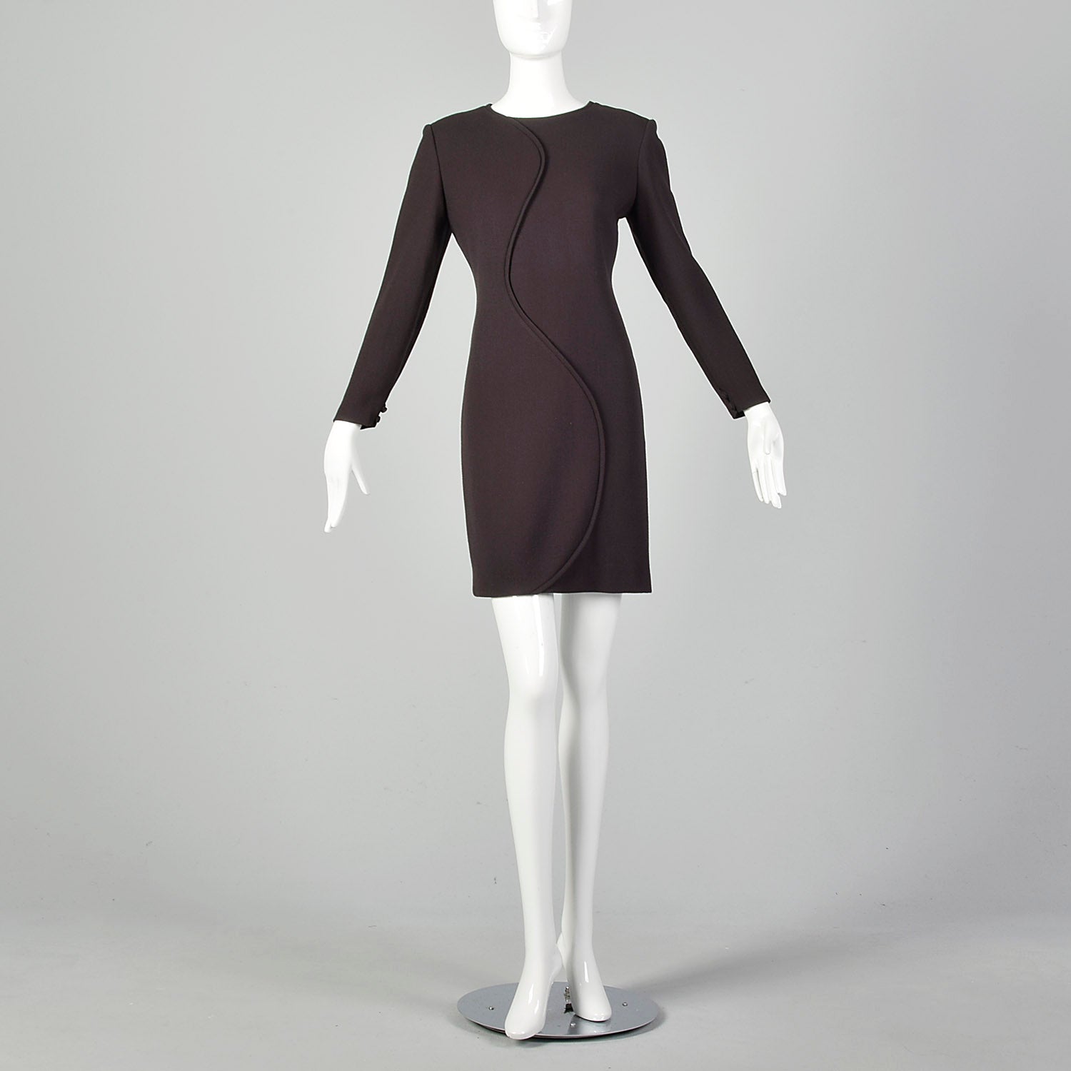 Small Bill Blass 1990s Brown Dress