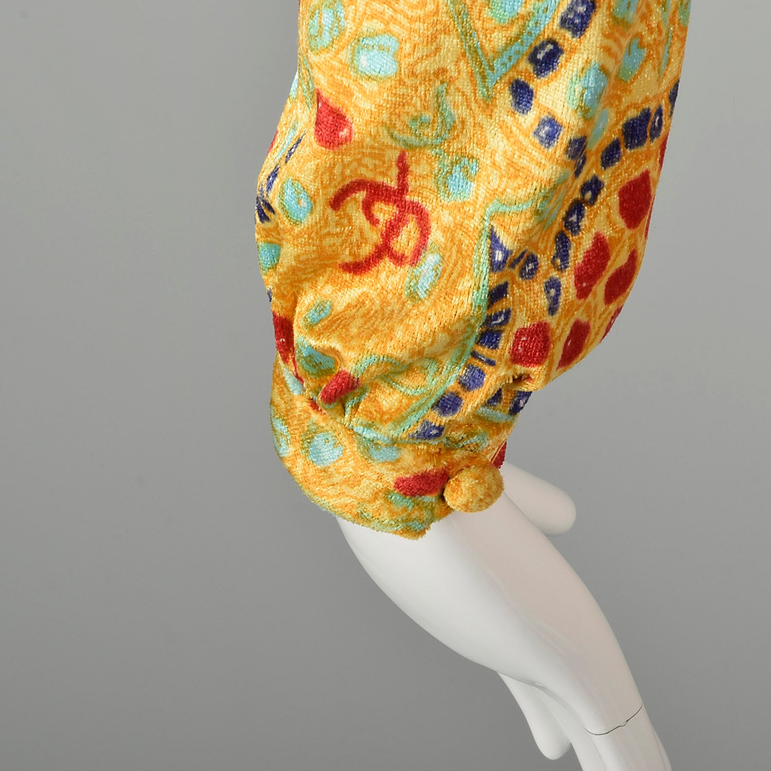Small 1960s Gino Charles Malcolm Starr Psychedelic Velvet Dress