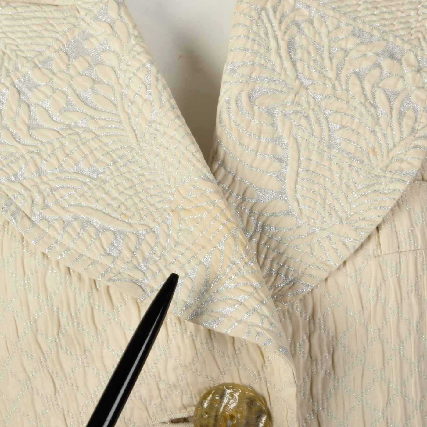 Medium Christian Lacroix 1990s Cream and Silver Blazer