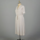 XL 1940s Shirtwaist Day Dress Floral Short Sleeve Summer Volup Cold Rayon