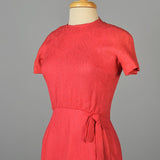1960s Pink Cocktail Dress with Faux Wrap Skirt