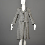 1990s  Louis Feraud Gray Tweed Skirt Suit