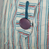 XL 1950s Day Dress Lightweight Volup Striped Casual Short Sleeve Cotton