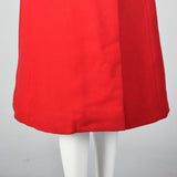 1960s Red Wool Coat with Sheared Fur Collar