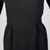 1980s Bill Blass Black Wool Pencil Dress
