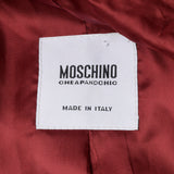 Medium 2010s Red Blazer Moschino Cheap & Chic Wool Tweed Yarn Flower Corsage Applique Jacket