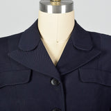 1950s Waves US Navy Military Wool Jacket in Navy Blue