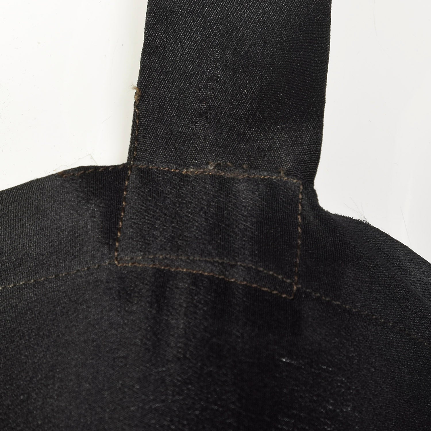 Medium 1920s Black Slip Under Dress Underpinning Sleeveless Velvet Border