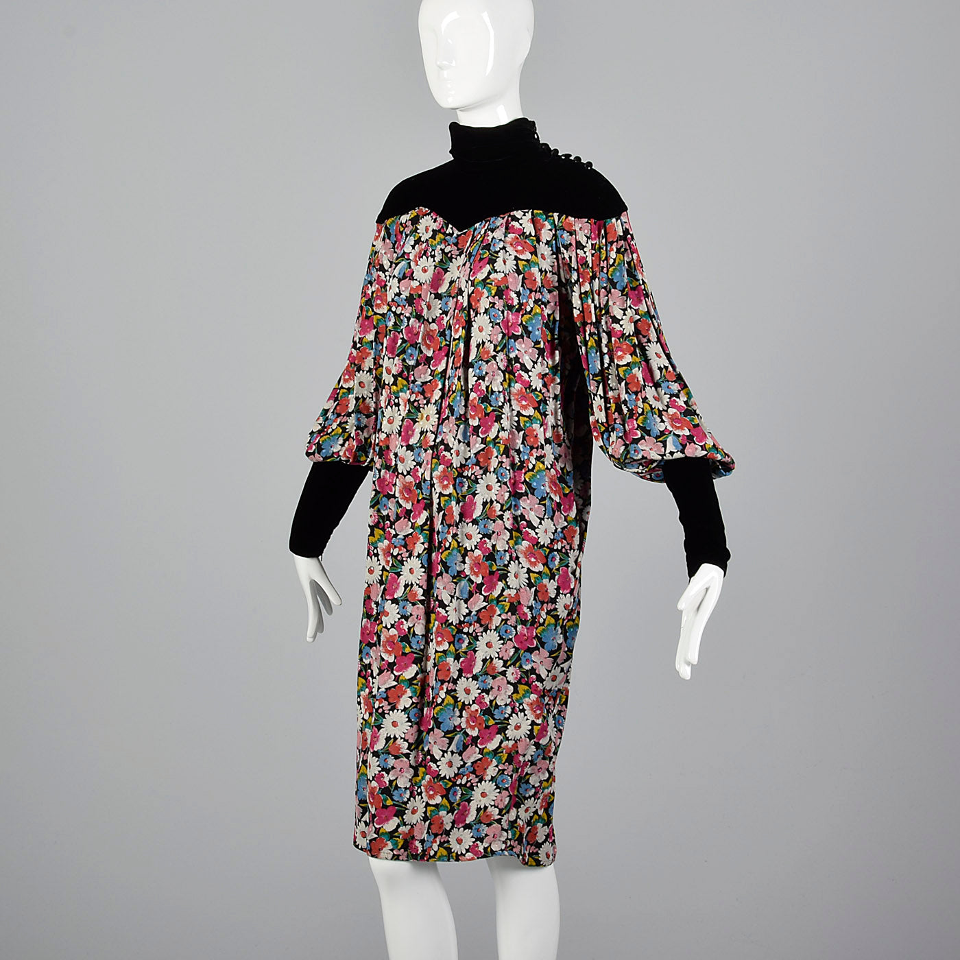 1980s Emanuel Ungaro Solo Donna Floral Dress