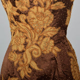 1950s Brown Dress with Lace Applique