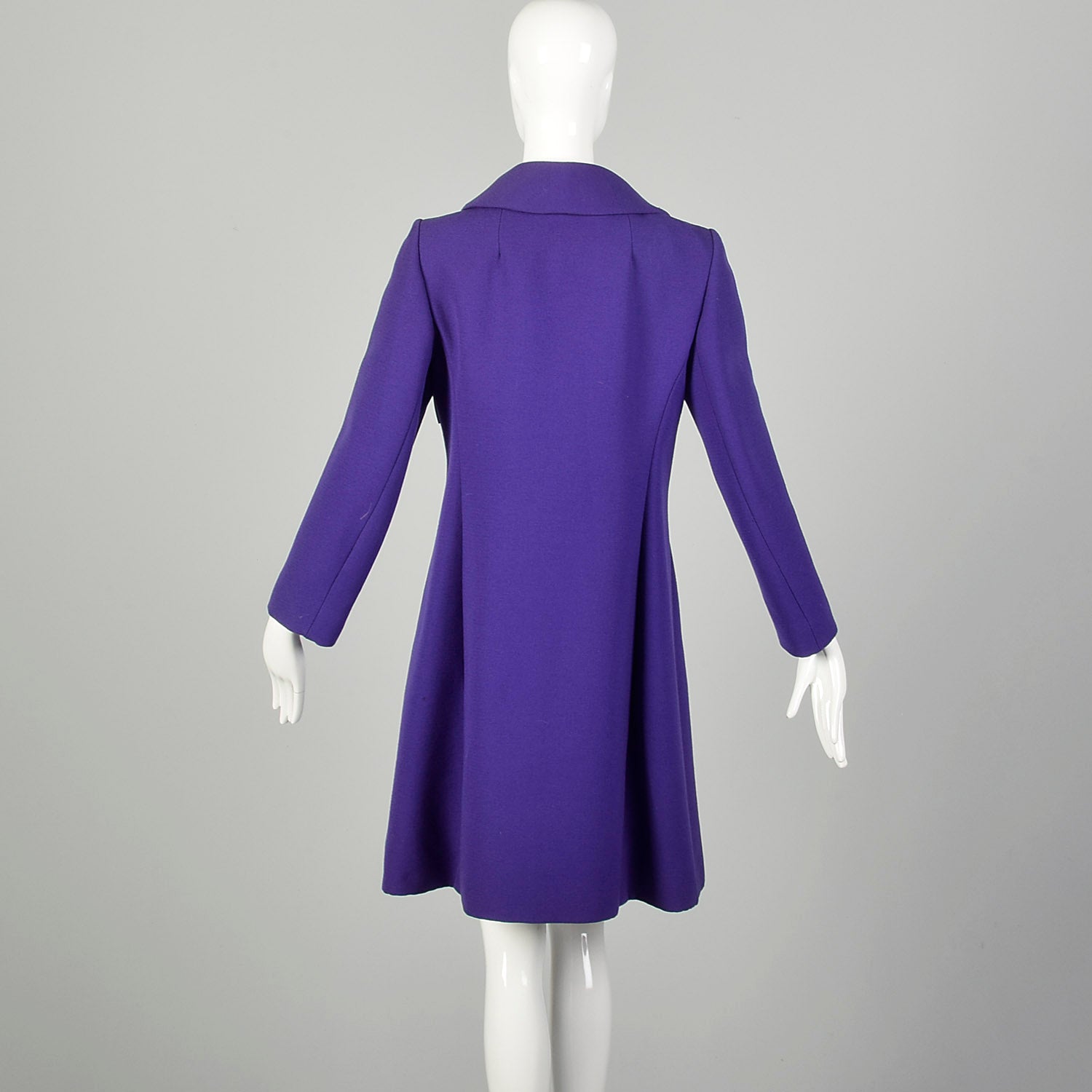 Small 1960s Coat Purple Mod Winter Outerwear Double Breasted