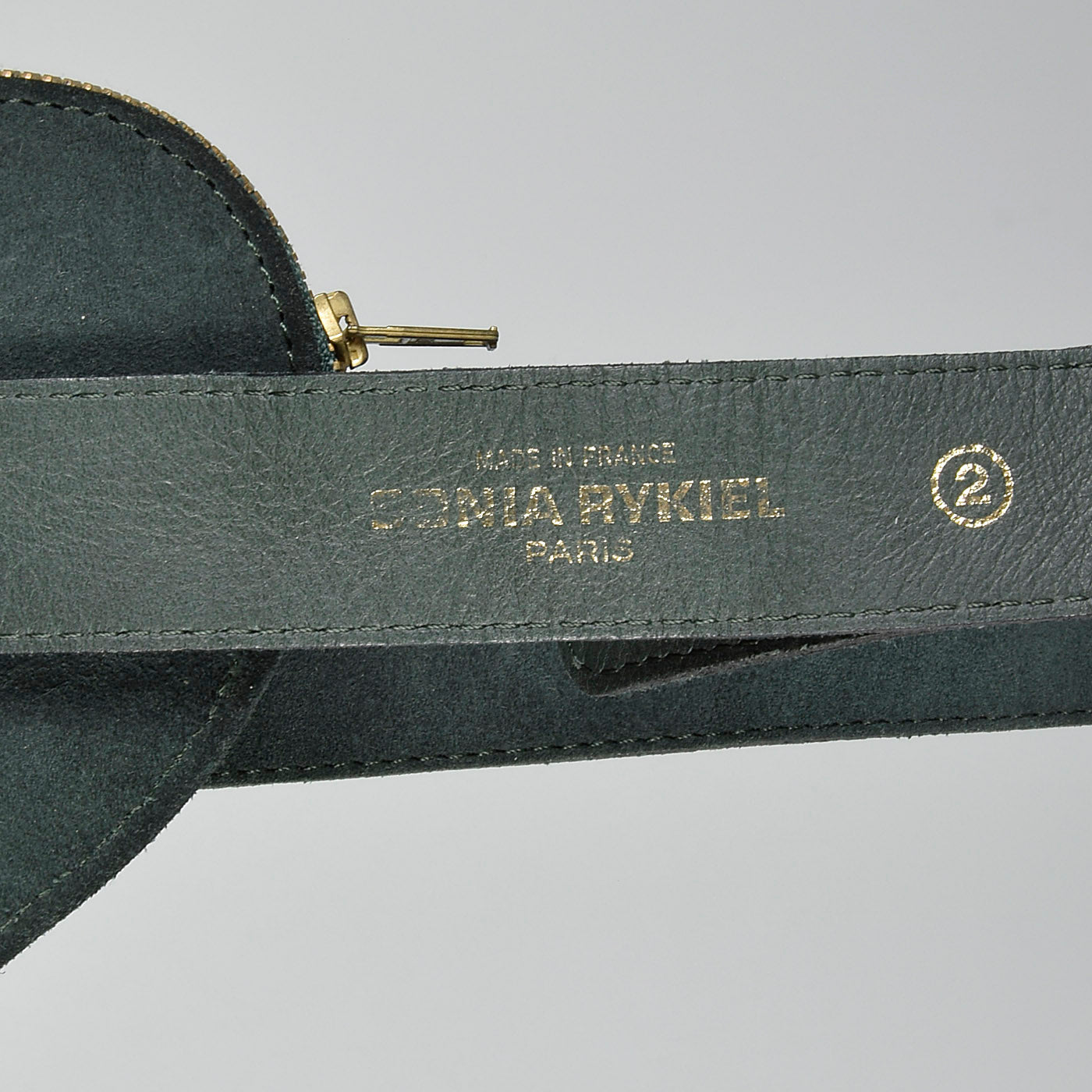 1990s Sonia Rykiel Green Suede Heart Belt
